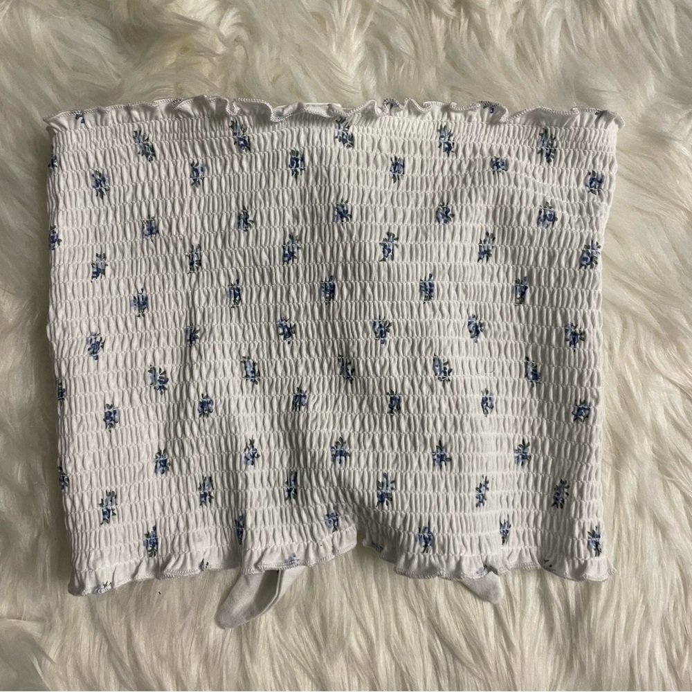 SMOCKED TIE-BACK TUBE TOP - Picture 7 of 7